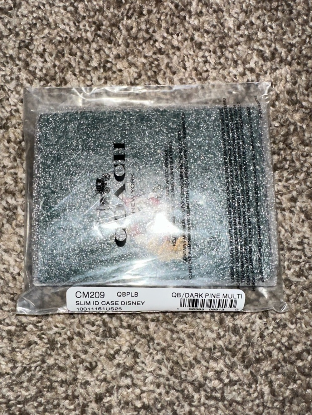 Coach x Disney Slim ID Card Case (Dark Pine)